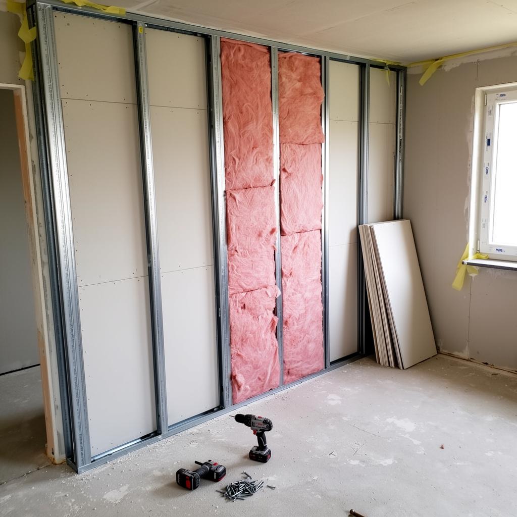 Abgehängte Decke mit indirekter LED-Beleuchtung — modernes Innenausbau-Detail